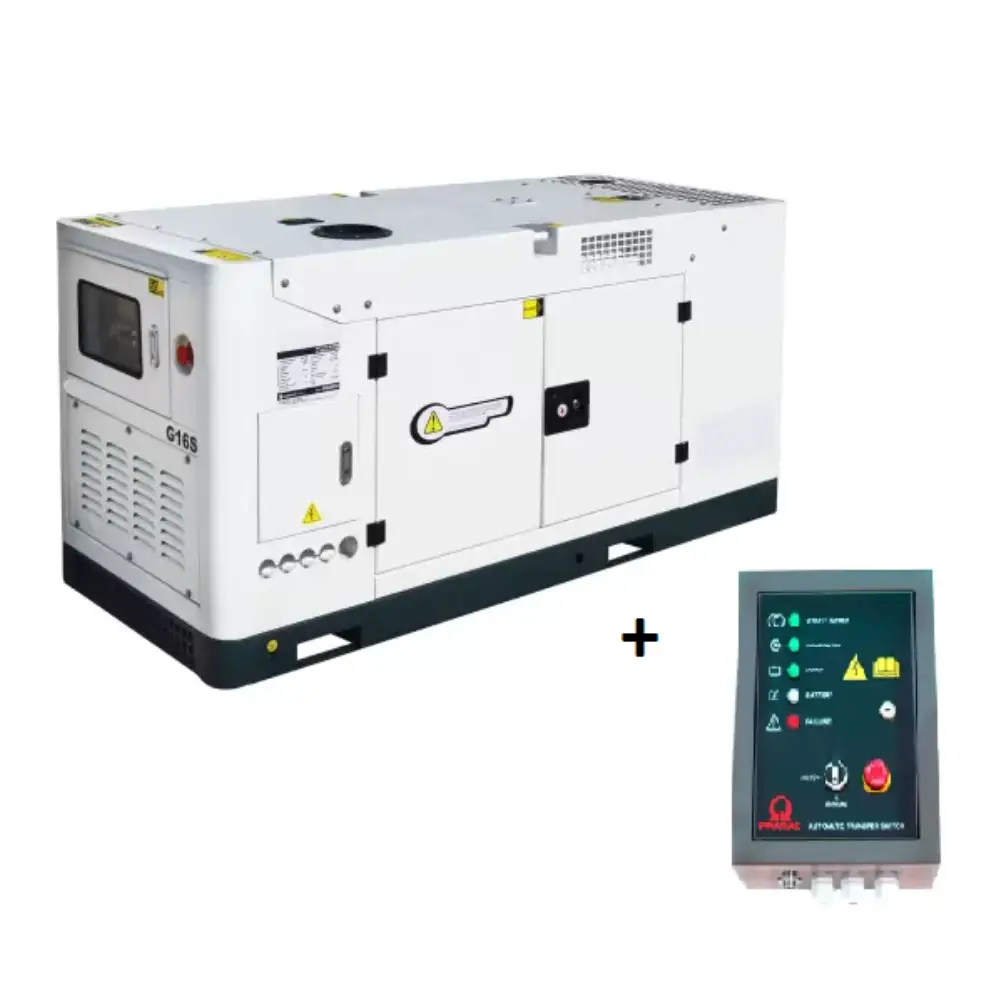 Gerador de Emergência Automático a Diesel 20kVA c/ ATS + Quadro Inversor ATS 200A